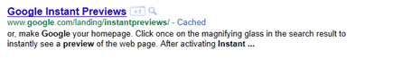 Old Google Instant Preview